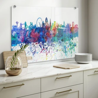 Spatscherm Bleichner - Londen Aquarel 