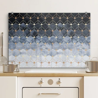 Stænkplade - Frederiksson - Hexagon: Blå og Guld 