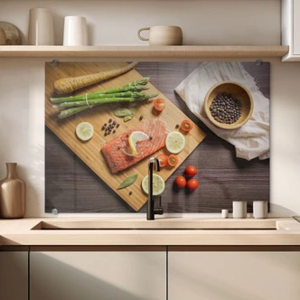 Spritzschutz Frischer Lachs Spritzschutz Frischer Lachs