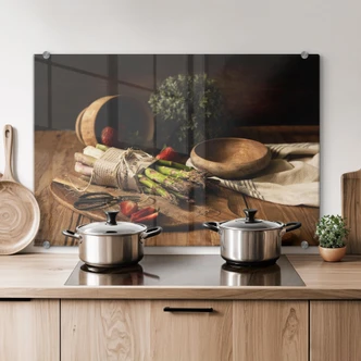 Spritzschutz Frischer Spargel 