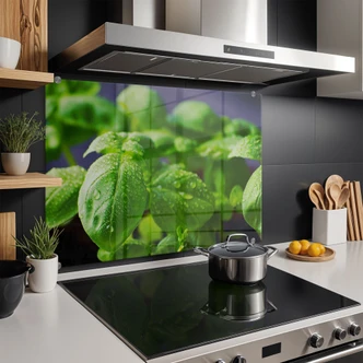 Spritzschutz Frisches Basilikum 