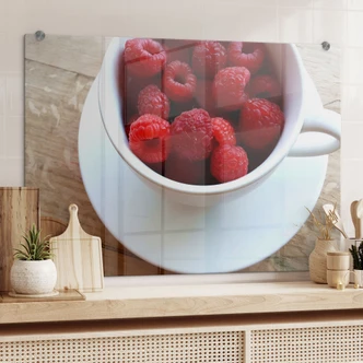 Spritzschutz Himbeer-Dessert Spritzschutz Himbeer-Dessert