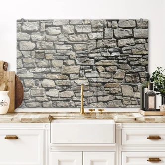 Spatscherm Muur van Natuursteen 