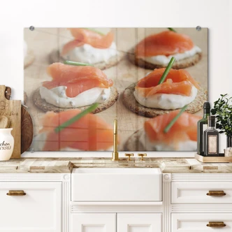 Spritzschutz Salmon Appetizer Spritzschutz Salmon Appetizer