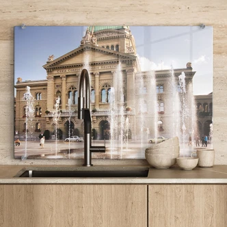 Spatscherm Fontein in Zwitserland 