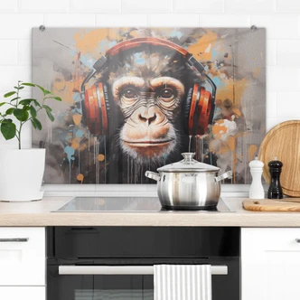 Spritzschutz DJ Affe mit Kopfhörer - Magnusson Spritzschutz DJ Affe mit Kopfhörer - Magnusson