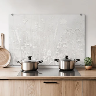 Wit Spatscherm met planten in een modern ontwerp - Ms Tiff Wit Spatscherm met planten in een modern ontwerp - Ms Tiff