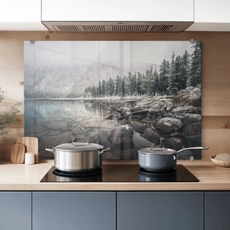 Spatscherm winter bos bij het meer - Rostovskiy 