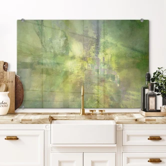 Pannello paraschizzi gioco di colori in oro verde - Schmucker 