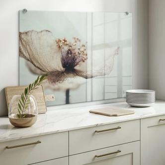 Spatscherm Delicate droogbloemen in beige - Treechild - Panorama 