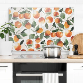 Spritzschutz Fruchtige Mandarinen - UN Designs Spritzschutz Fruchtige Mandarinen - UN Designs