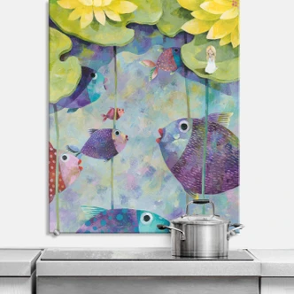 Stænkplade - Blanz - Gule anemoner - Højkant 