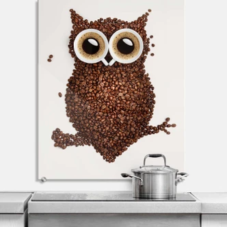 Spritzschutz Kaffeeeule - hochkant 