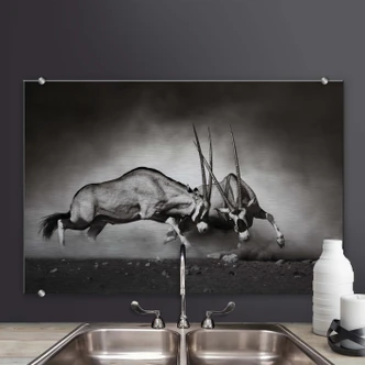 Pannello paraschizzi in Alu-Dibond - Il duello 