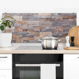 Spatscherm 1X Studio - Stenen Muur panorama 