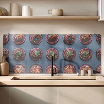 Spritzschutz Birthday Muffins - Panorama Spritzschutz Birthday Muffins - Panorama