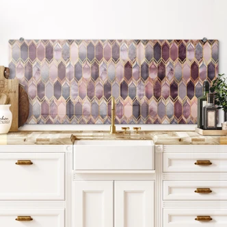 Stænkplade - Frederiksson - Glasmaleri: Rosé og guld - Panorama 