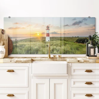 Pannello paraschizzi – Faro sull’isola di Sylt  