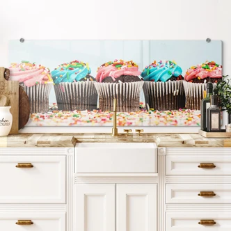 Spritzschutz Party Cupcakes - Panorama 