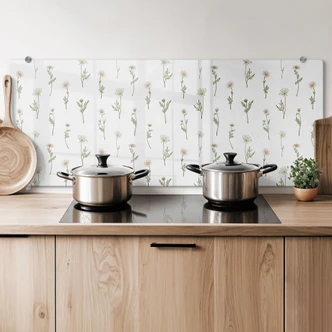 Splashback weide romantiek met veldbloemen - Kikki Belle - Panorama Splashback weide romantiek met veldbloemen - Kikki Belle - Panorama