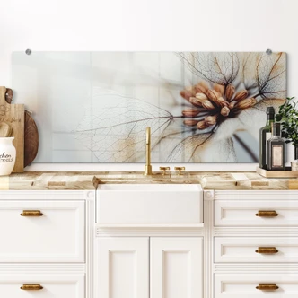 Spatscherm bloesemstructuur van een gedroogde bloem - Treechild - Panorama 