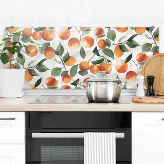 Spritzschutz Fruchtige Mandarinen - UN Designs - Panorama Spritzschutz Fruchtige Mandarinen - UN Designs - Panorama