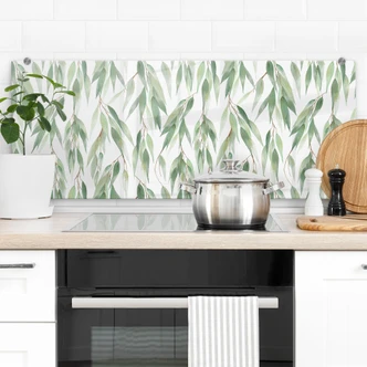 Crédence Branches avec des feuilles vertes - UN Designs 