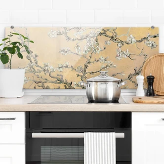Spatscherm van Gogh Amandelbloesem crème - panorama 