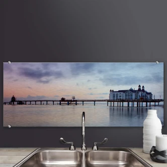 Spatscherm Alu-Dibond Brug Sellin - Panorama 