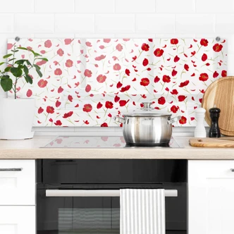 Spritzschutz Leffler - Mohnblüten - Panorama 