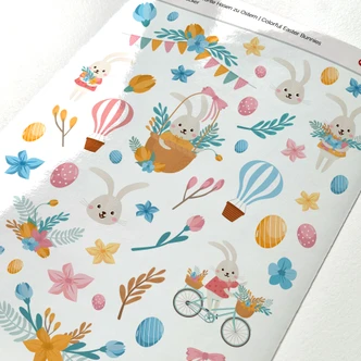 Stickers Kleurrijke konijntjes voor Pasen 