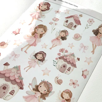 Stickers Roze bloemenfeeën Stickers Roze bloemenfeeën
