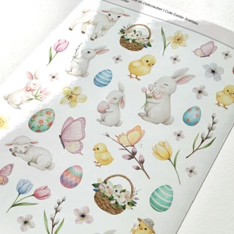 Stickers Schattige dieren in paasmagie 