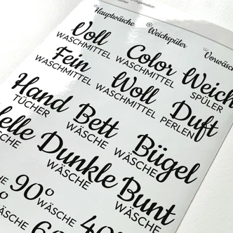 Sticker Wäsche-Organisation 