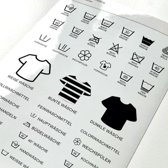 Sticker Waschsymbole 