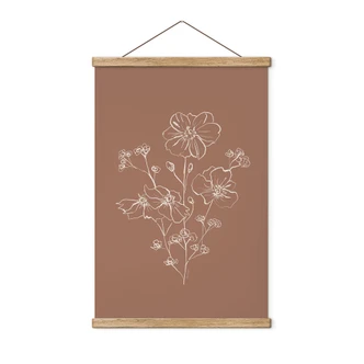 Stoffbild Wildrosenstrauß Mocha-Mousse - Anis Illustration 