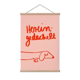 Stoffbild Lustiges Hundemotiv mit Dackel - Arnold 