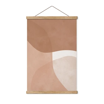 Stampe su tessuto con forme acquerellate in stile bohémien nei toni del marrone - Costa 