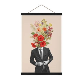 Stoffbild Mann im Anzug mit Wildblumen - Frida Floral Studio 