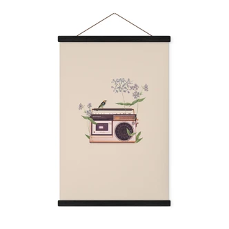 Obraz tkaniny w kwiaty w stylu retro - Frida Floral Studio 