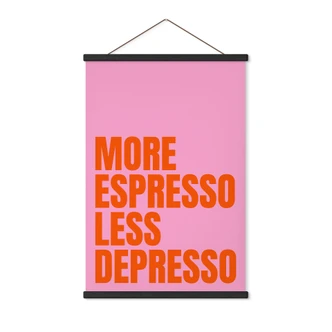 Obraz tkaniny Więcej Espresso mniej Depresso - Fritsch 