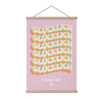 Stoffbild Glücklich wegen dir 