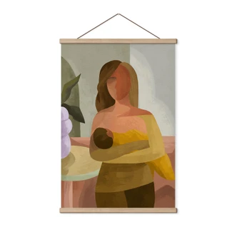 Tekstil plakat Stærk mor med barn - Goed Blauw 