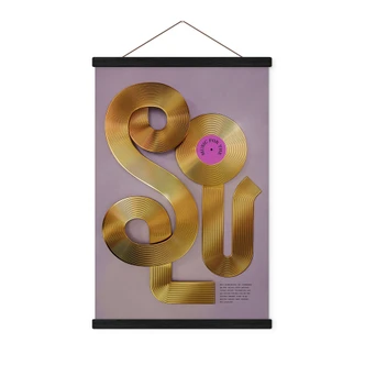 Stampe su tessuto L'anima incontra il vinile - Musica per l'anima - Harrison 