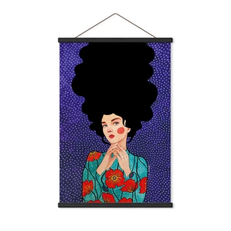 Obraz tkaniny Kobieta w sukience w maki - Hülya 