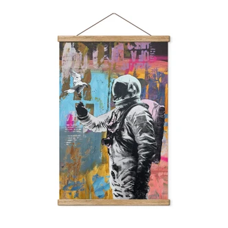 Quadro in tessuto astronauta con colomba - Kuryliuk 