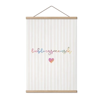 Stoffbild Lieblingsmensch mit Herz 