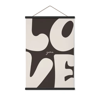 Textile poster with typography - Love you Retro Letters 