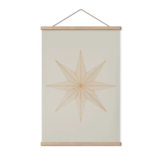Textile poster Geometric gold star - Magnusson 