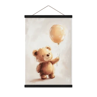 Stoffbild Kleiner Teddybär mit Luftballon - Magnusson Stoffbild Kleiner Teddybär mit Luftballon - Magnusson